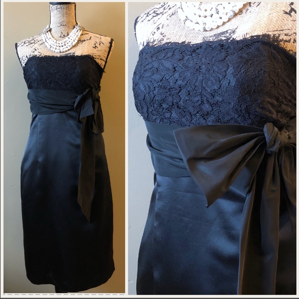 Laundry by Shelli Segal satin lace strapless dress